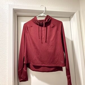 Maroon Long Sleeve Hoodie Top
